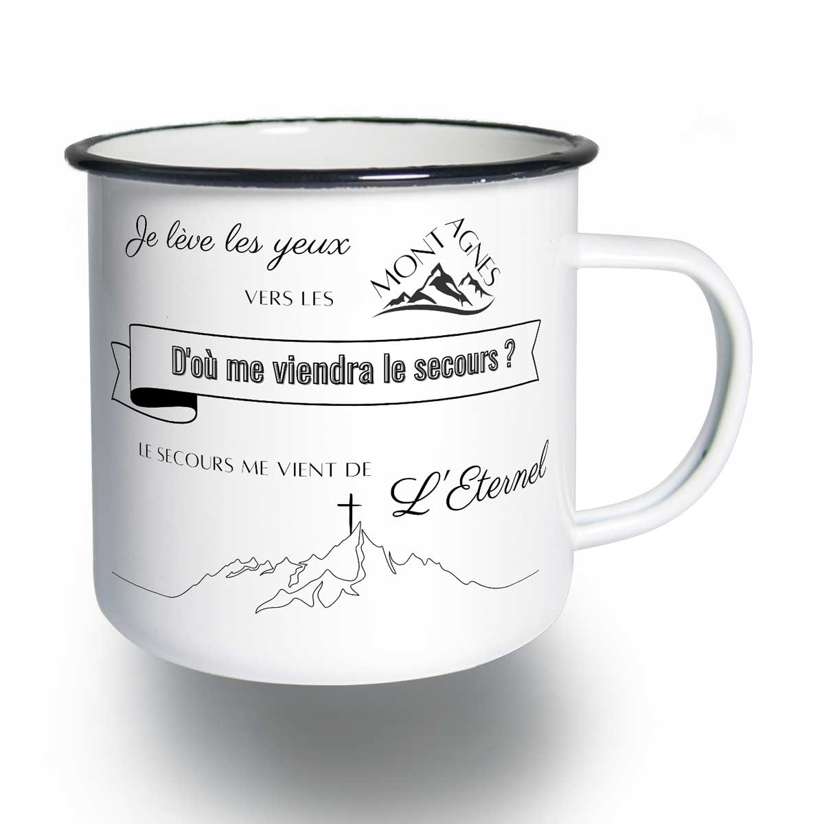 Je lève les yeux vers les montagnes - Tasse Emaillée