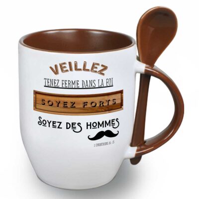 Soyez des hommes - Tasse avec cuillère